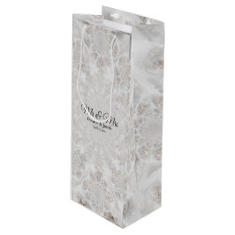 Sacola Para Vinho Elegante simples Dourado e recepção de casamento P