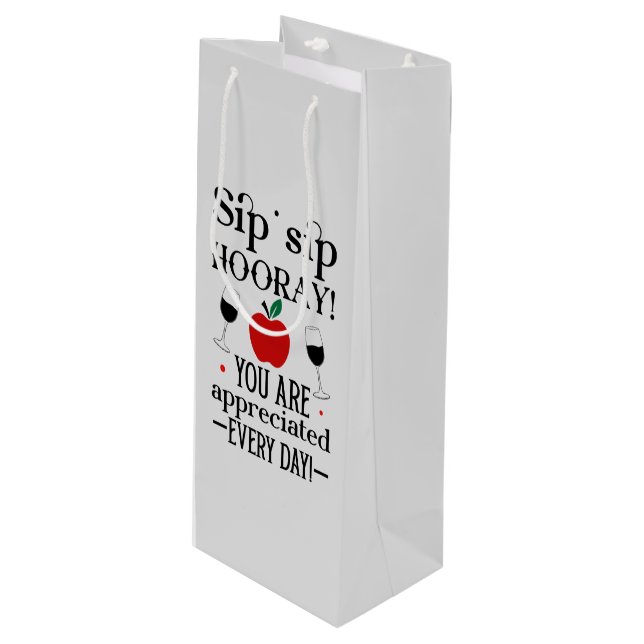 Sacola Para Vinho Encantadora de Bons Teachres aprecia arte de palav (Frente inclinada)