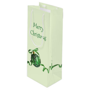 Sacola Para Vinho Enfeite de Bola Verde Saco de Vinho de Natal Perso