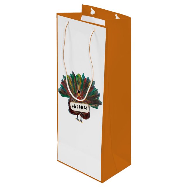 Sacola Para Vinho Engraçado Turquia Ação de Graças bolsa de Natal Pr (Verso inclinado)