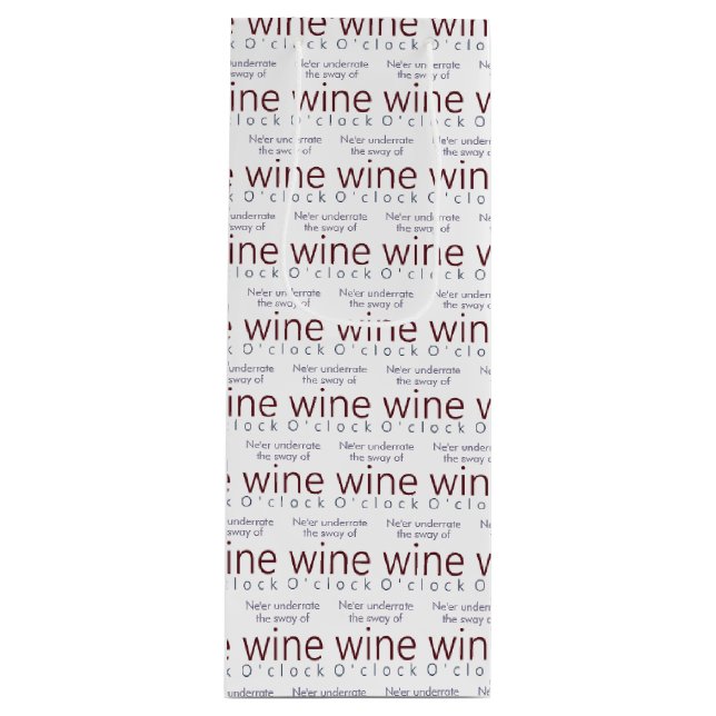 Sacola Para Vinho Engraçado vinho personalizado às 22h (Frente)