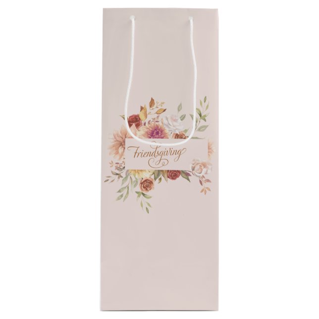 Sacola Para Vinho Entretenimento com Amizade Elegante (Frente)