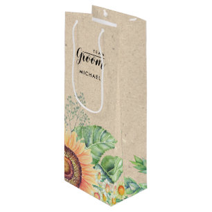 Sacola Para Vinho Equipe. Bolsas de vinho de papel de girassol
