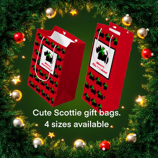 Sacola Para Vinho Escócia Terrier Felry Natal (Cheerful Scottish Terriers are back!)
