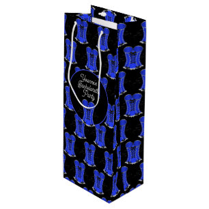 Sacola Para Vinho Espartilho Azul Sedutor