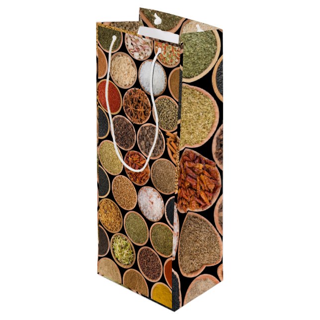 Sacola Para Vinho Especiarias e ingredientes de comida (Verso inclinado)