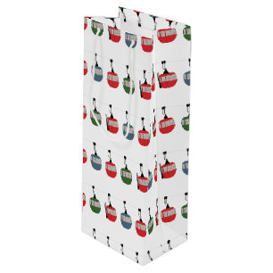 Sacola Para Vinho Esquema de Ilustração de Elevação de Esqui Retroat