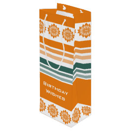 Sacola Para Vinho Estilo do frasco Laranja e Turquesa