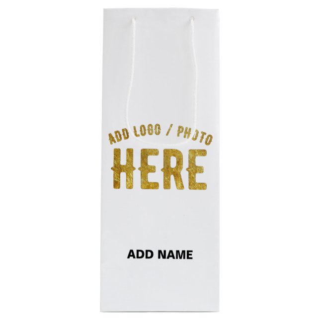SACOLA PARA VINHO ESTILOSO MODERNO PERSONALIZÁVEL BRANCO VERIFICADO  (Frente)