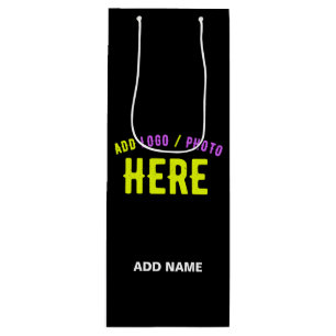 SACOLA PARA VINHO ESTILOSO MODERNO PERSONALIZÁVEL PRETO VERIFICADO C