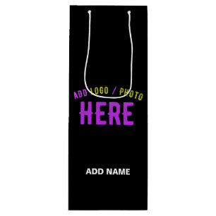 SACOLA PARA VINHO ESTILOSO MODERNO PERSONALIZÁVEL PRETO VERIFICADO M