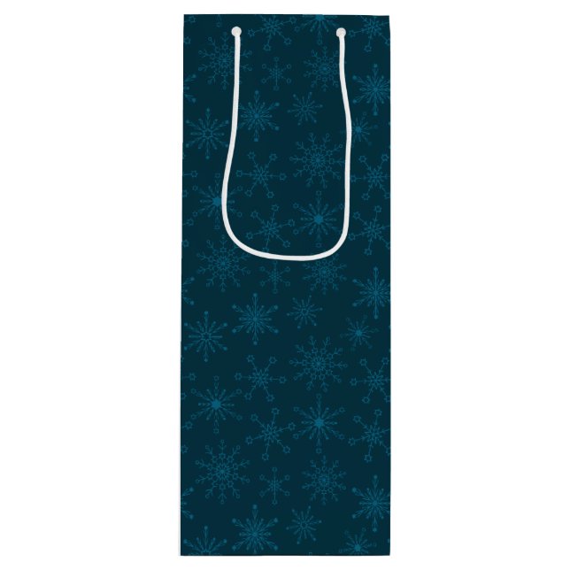 Sacola Para Vinho Estrela de David Snowflakes (Frente)
