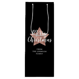 Sacola Para Vinho Estrela Negra Festiva Feliz Natal
