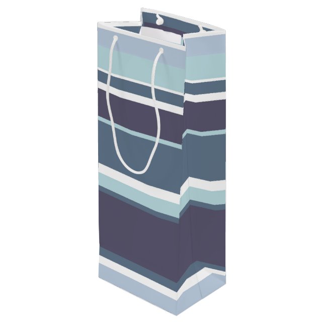 Sacola Para Vinho Estrias de cinza azul (Verso inclinado)