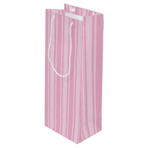 Sacola Para Vinho Estrias de doces cor-de-rosa pálido