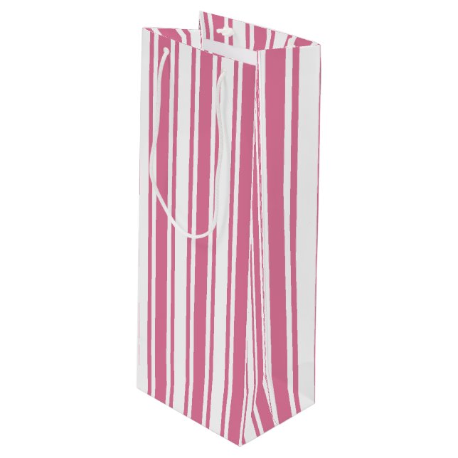 Sacola Para Vinho Estrias doces brancas e rosadas (Frente inclinada)