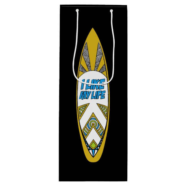 Sacola Para Vinho Eu gosto de MEU saco do presente da prancha da (Frente)