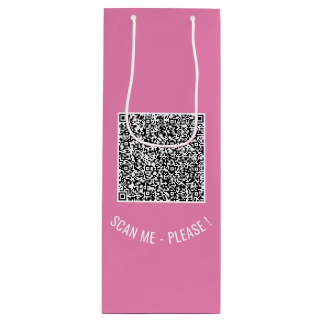 Sacola Para Vinho Exemplo de Saco de Presente com Código QR Personal (Frente)