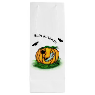 Sacola Para Vinho Fantasma do Halloween, Bat, Ghost e Spider