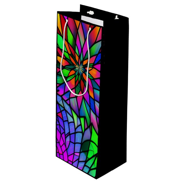 Sacola Para Vinho Faux StainGlass (Frente inclinada)