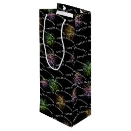 Sacola Para Vinho Feliz Aniversário do 5 Fireworks Gift Bag do Vinho