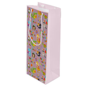 Sacola Para Vinho Feliz Aniversário dos Animais Engraçados