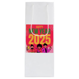 Sacola Para Vinho Feliz ano novo 2025 Gift Bag