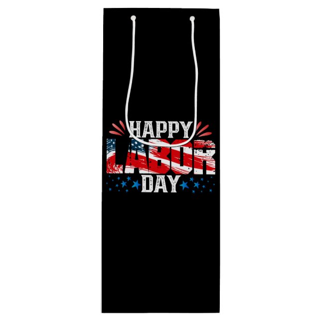 Sacola Para Vinho Feliz Dia do Trabalho (Frente)