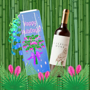Sacola Para Vinho Feliz Huladays Tropicais Rosa Flamingo