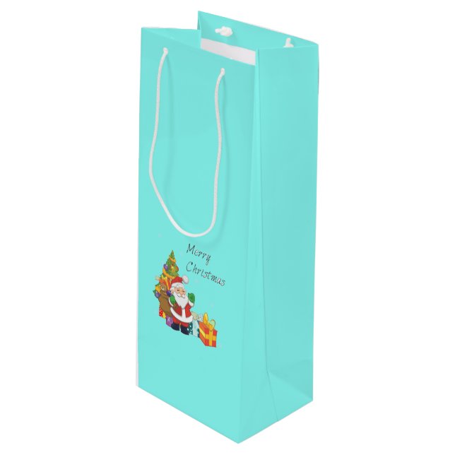 Sacola Para Vinho Feliz Natal (Frente inclinada)