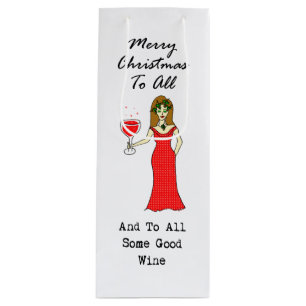 Sacola Para Vinho Feliz Natal a tudo e a todo algum bom vinho