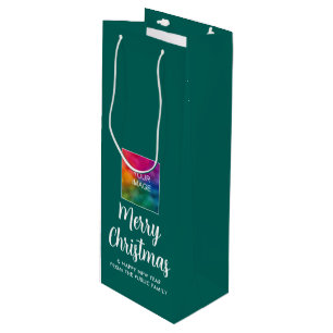 Sacola Para Vinho Feliz Natal Imagem Foto Logo Texto