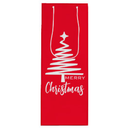 Sacola Para Vinho Feliz Natal Vermelho