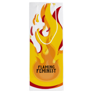 Sacola Para Vinho Feminista em chamas RBG Ginsburg Feminismo Chama 2