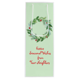 Sacola Para Vinho Feriado de Natal com Aquarela pintada Manipulada