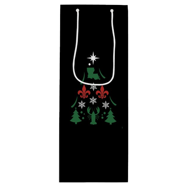 Sacola Para Vinho Feriado de Natal da Louisiana Cajun (Frente)