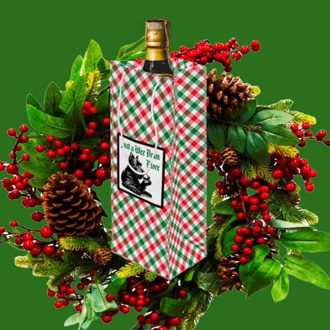 Sacola Para Vinho Feriado Personalizado Terrier Escocês (Put their favorite Scotch in this customizable wine bag! Edit the text if you'd like.)