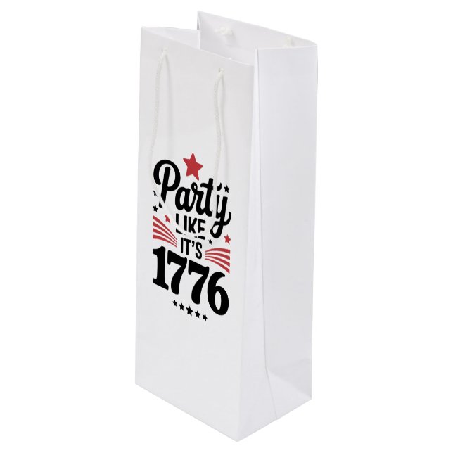 Sacola Para Vinho Festa como é 1776 | Engraçado 4 de julho USA Tee (Frente inclinada)
