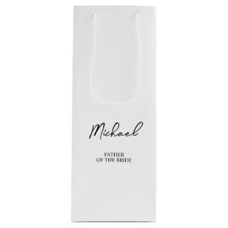 Sacola Para Vinho Festa de casamento de Nomes Personalizados Pretos 