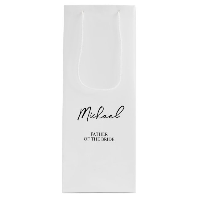 Sacola Para Vinho Festa de casamento de Nomes Personalizados Pretos  (Frente)