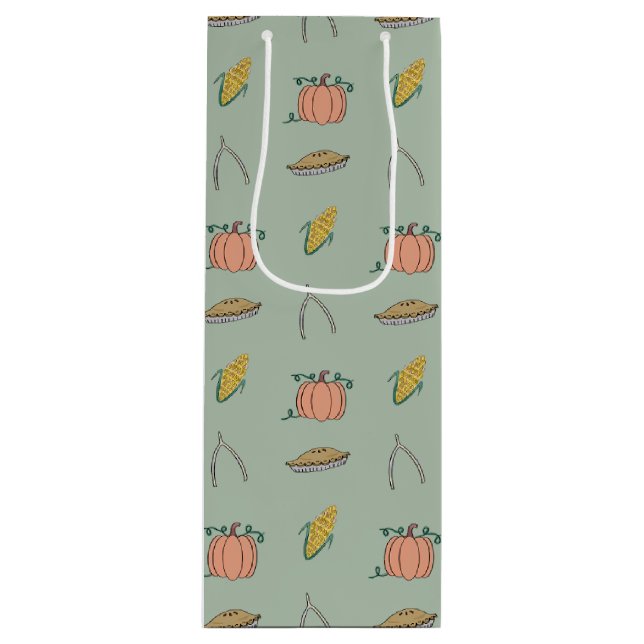 Sacola Para Vinho Festival de Colheita de Sage Autumn Bonito Ação de (Frente)