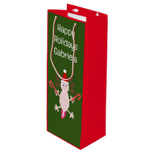 Sacola Para Vinho Fixe de Natal Axolotl Personalizado