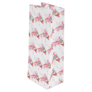 Sacola Para Vinho Flamingo Christmas Wine Gift Bag