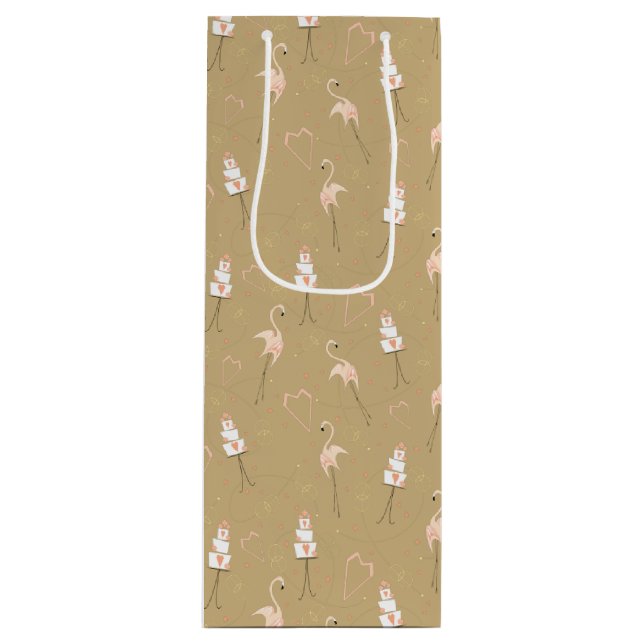 Sacola Para Vinho Flamingo Wedding Multi Wine (Frente)