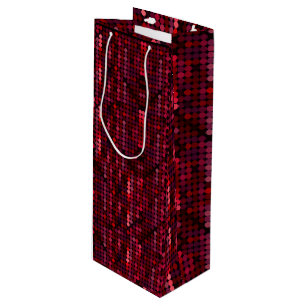 Sacola Para Vinho Flashy Disco Red Sequin Like