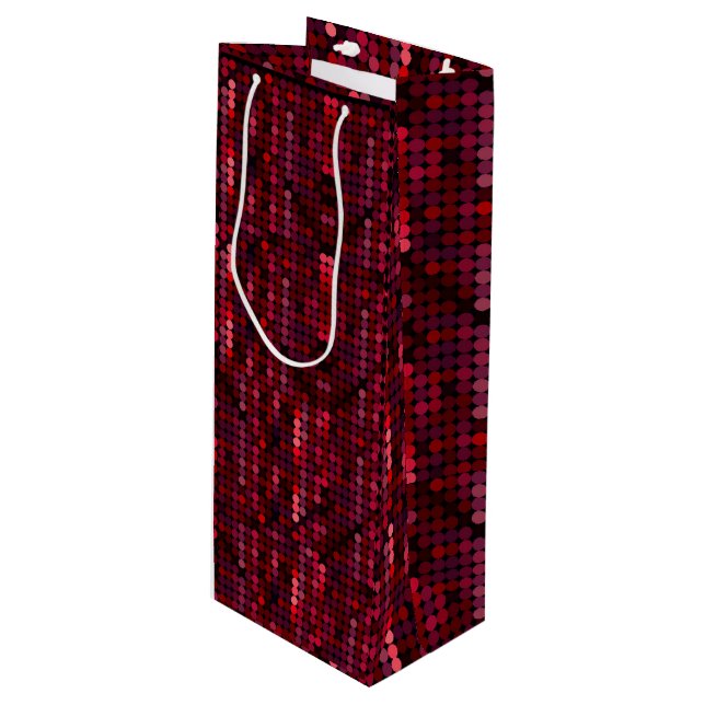 Sacola Para Vinho Flashy Disco Red Sequin Like (Frente inclinada)
