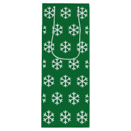 Sacola Para Vinho Floco de neve Vinho de Natal Verde Saco de present