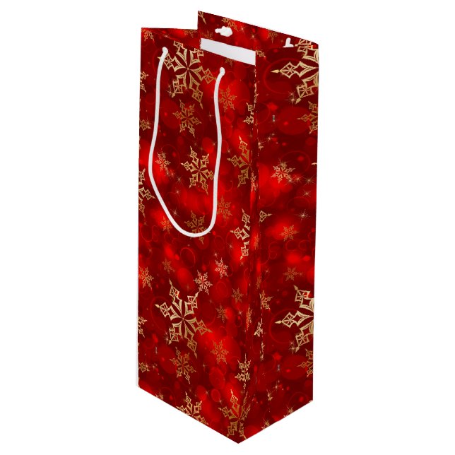 Sacola Para Vinho Flocos de neve (Frente inclinada)