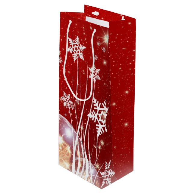 Sacola Para Vinho Flocos de neve (Frente inclinada)