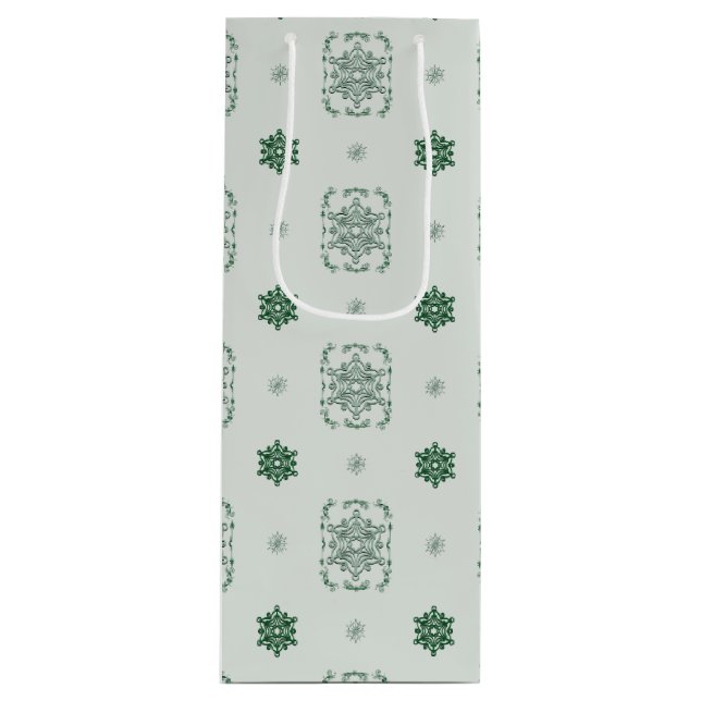 Sacola Para Vinho Flocos de neve decorativos da Bokeh Navidad (Frente)